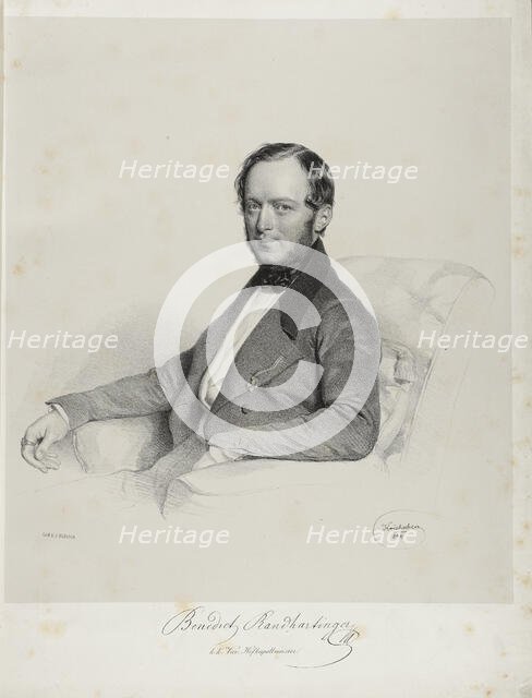 Singer and composer Benedict Randhartinger (1802-1893), 1844. Creator: Kriehuber, Josef (1800-1876).