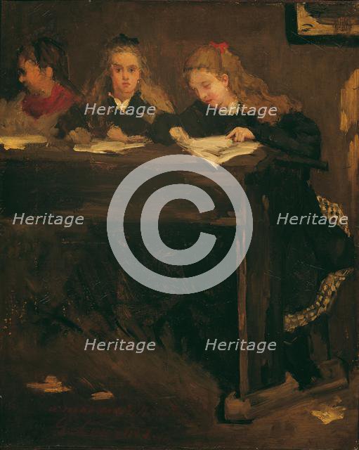 Three Schoolgirls, 1860. Creator: Courbet, Gustave (1819-1877).