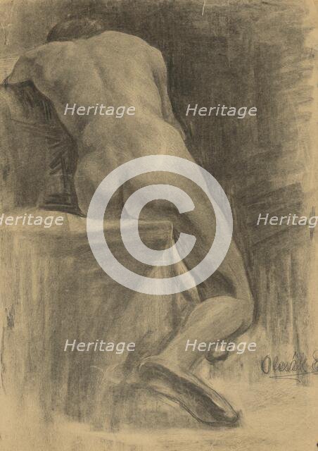 Study of a seated man, 1910-1920. Creator: Emil Alexay-Olexák.