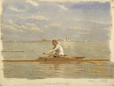 John Biglin in a Single Scull, ca. 1873. Creator: Thomas Eakins.