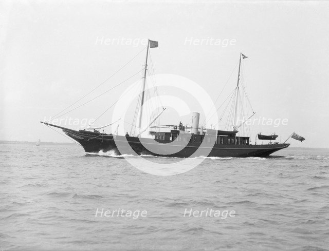 The steam yacht 'Dotterel', 1914. Creator: Kirk & Sons of Cowes.