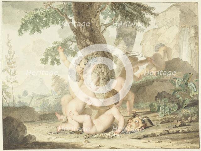 Boys playing, 1722-1774. Creator: Arnout Rentinck.