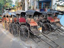 Rickshaws in Calcutta, India. Creator: Unknown.