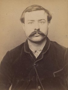 Alicante. Philibert. 33 ans, né à Seire (Seine & Oise). Coupeur de talons. Anarchiste. 7/3..., 1894. Creator: Alphonse Bertillon.