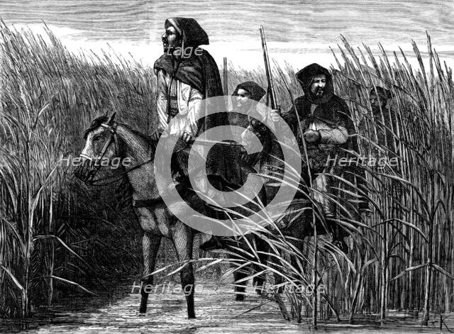 French mounted infantry for the war in Tonquin, 1883. Creator: Unknown.