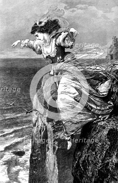 "The Lover's Leap"- drawn by Marcus Stone, 1873. Creator: Unknown.