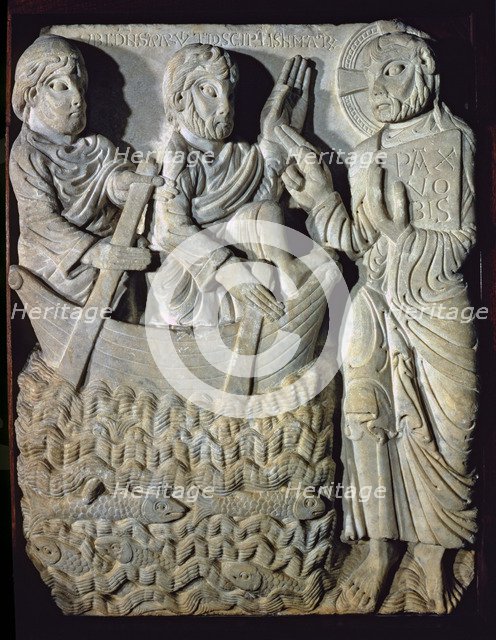  'The Vocation of St. Peter', sculptural relief, marble, c. 1160-1165, from the Monastery of San …