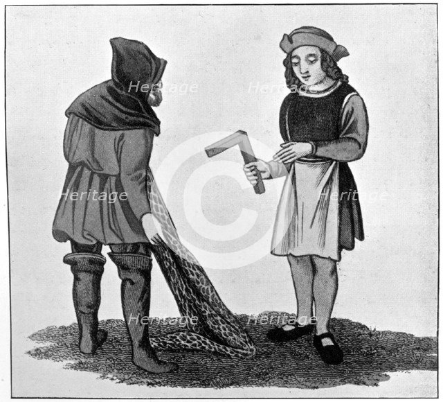 Carpenter and fisherman, 15th century, (1910). Artist: Unknown