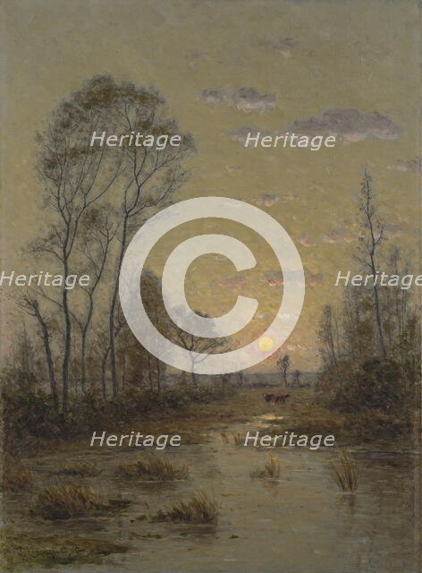 Two Cows in an Evening Landscape. Creator: Per Ekstrom.