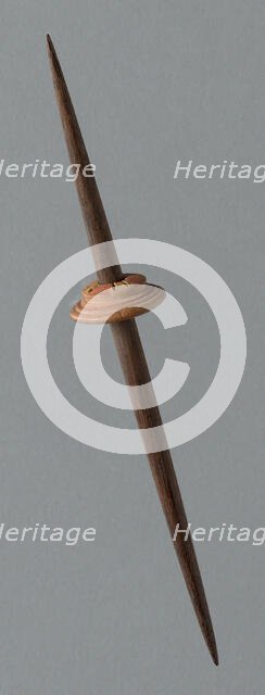 Wooden Spindle with Ceramic Whorl, Peru, 1000/1476. Creator: Unknown.