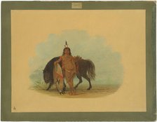 A Cheyenne Warrior Resting His Horse, 1861/1869. Creator: George Catlin.