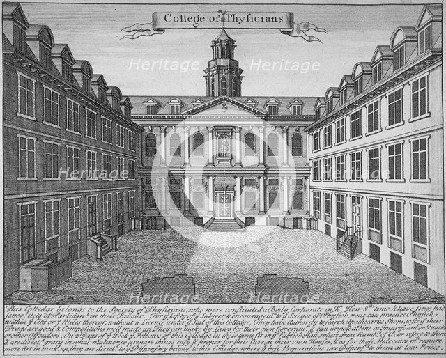 Royal College of Physicians, City of London, 1700. Artist: Anon