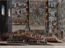 The Coronation Scene of Empress Elizabeth Petrovna in the Cathedral of the Dormition in the Moscow K