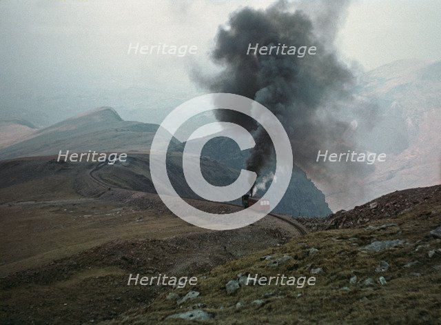 Snowdon mountain railway, from near the summit.