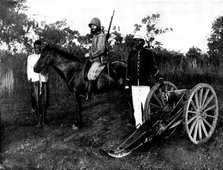 French Aggressions in West Africa: types of French and native soldiery engaged in the advance, 1898. Creator: Unknown.