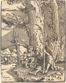 Saint Christopher Seated by a River Bank, c. 1515/1517. Creator: Albrecht Altdorfer.