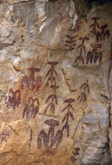 Peña Escrita prehistoric cave art, Fuencaliente, Castile-La Mancha, Spain, 2008.  Creator: LTL.
