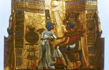 Golden throne of Tutankhamun, Ancient Egyptian, 18th dynasty, New Kingdom, 14th century BC. Artist: Unknown