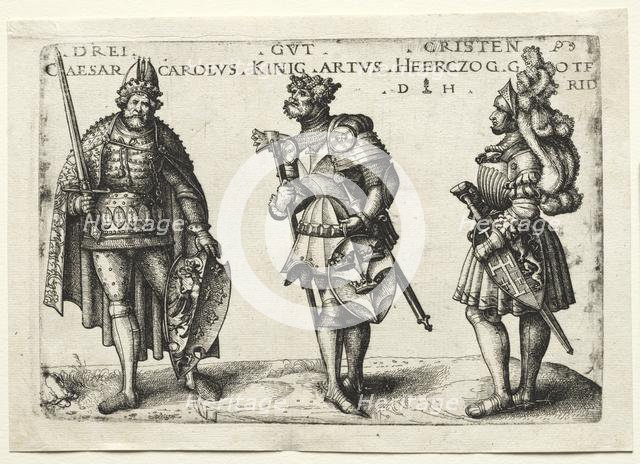 Three Worthy Christians, after 1516. Creator: Daniel I Hopfer (German, c. 1470-1536); Hans Burgkmair (German, 1473-1531), after a design by.