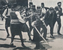 Arrest of Gavrilo Princip, assassin of Archduke Franz Ferdinand, 1914. Artist: Unknown