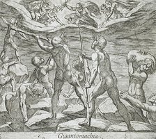 The Giants Attempting to Storm Olympus, published 1606. Creators: Antonio Tempesta, Wilhelm Janson.