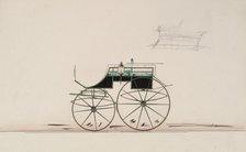 Design for 4 seat Phaeton, no top (unnumbered), 1850-70. Creator: Brewster & Co.