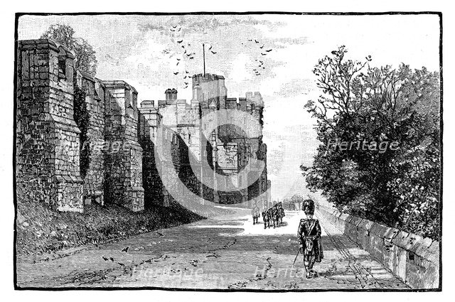 North Terrace and Wykeham Tower, Windsor Castle, c1888. Artist: Unknown