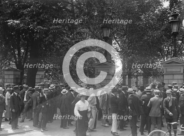 Woman Suffrage - Riot at White House Gate, 1917. Creator: Harris & Ewing.