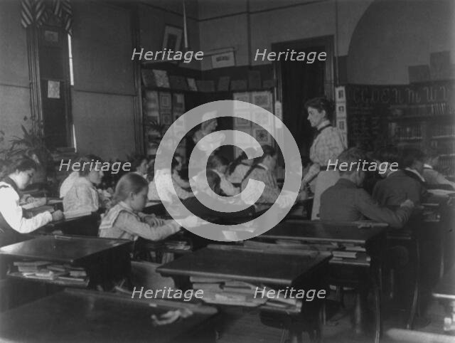 Classroom with students and teacher, Washington, D.C., (1899?). Creator: Frances Benjamin Johnston.