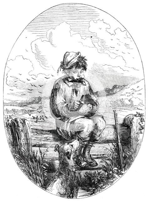 The Crow-Boy's Christmas Lunch - drawn by Phiz, 1850. Creator: Unknown.
