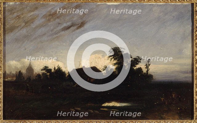 A pond near La Glaciere at dusk (1821). Creator: Unknown.