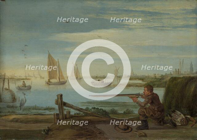 A Bird Hunter on a Riverbank, c.1625-c.1630. Creator: Arent Arentsz.