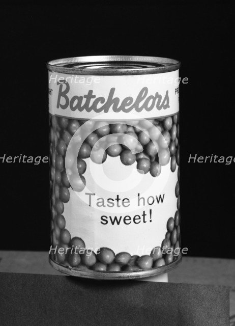 Batchelors Peas tin, 1963.  Artist: Michael Walters