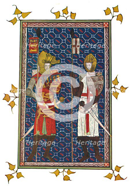 'St. George and Plantagenet Earl of Lancaster', c1295, (1903). Artist: Unknown.