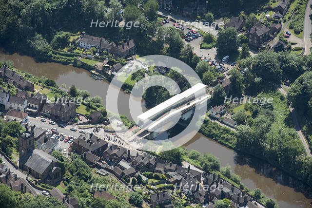 The Iron Bridge undergoing restoration, Ironbridge, Shropshire, 2018. Creator: Damian Grady.