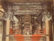 Buddhist Images, Inside Pagoda, Nikko, 1870s-1890s. Creator: Kusakabe Kimbei.