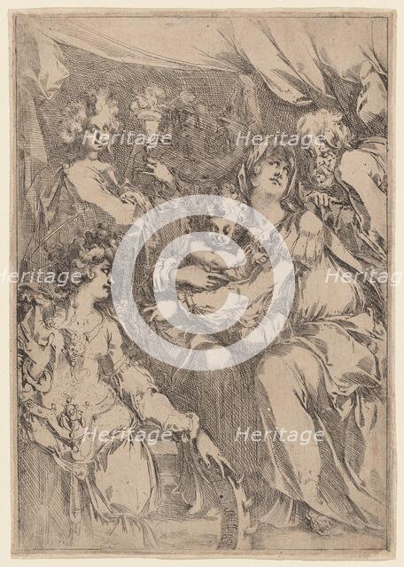The Holy Family with Saint Catherine, Saint John the Evangelist, and an Angel, 1612/1616. Creator: Jacques Bellange.