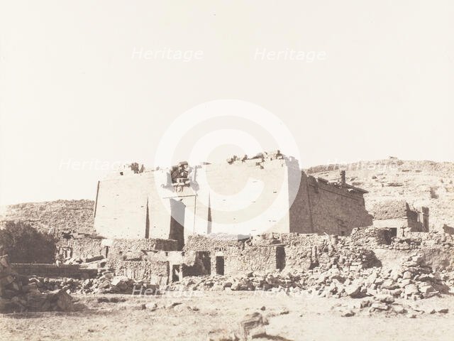 Kalabcheh (Talmis), Ruines du temple - Façade et Mur d'Enceinte, 1851-52, printed 1853-54. Creator: Félix Teynard.