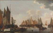 Embarkation of Troops on a Dutch River, 1652-1683. Creator: Hendrick de Meijer.