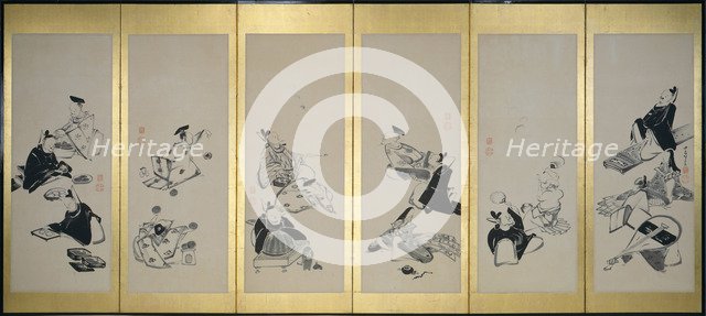 The Thirty-Six Immortal Poets, 1798. Artist: Jakuchu, Ito (1716-1800)