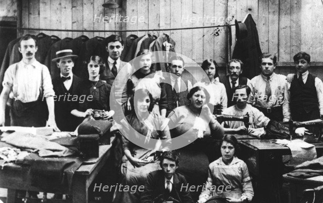 Tailoring workshop in Manchester, c1910. Artist: Unknown