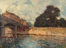'Bridge At Hampton Court', 1874, (1937).  Creator: Alfred Sisley.