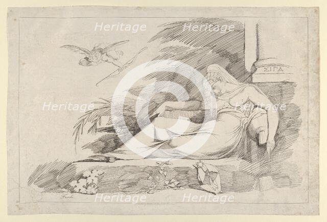 Sleeping Woman with a Cupid (Hush), 1780-90. Creator: Henry Fuseli.