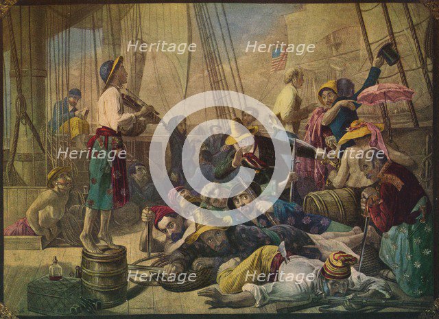 'Pirates Decoying an American Ship', c1880. Artist: Unknown.