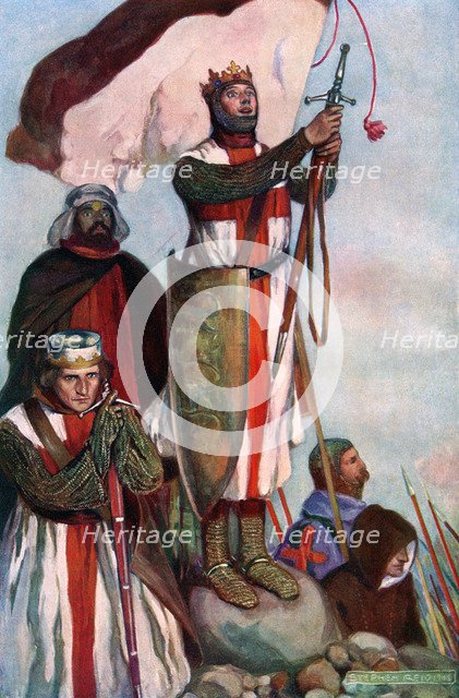 Crusaders sighting Jerusalem, 1909.Artist: Stephen Reid