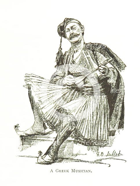 A Greek Musician, 1890.  Creator: F. D. Millet.