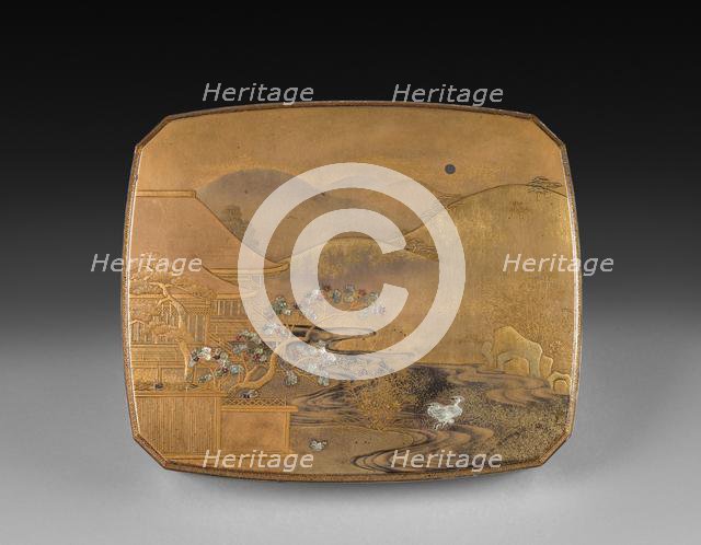 Lid for a Lacquered Box, 1800s. Creator: Unknown.