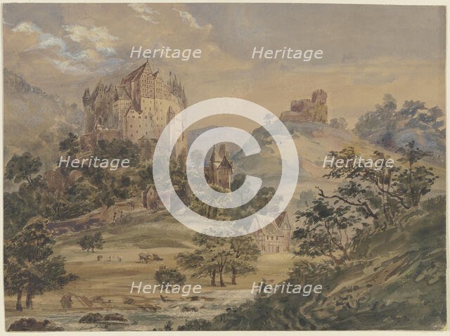 Castle Eltz on the Moselle, mid-19th century. Creator: Julius Hübner.