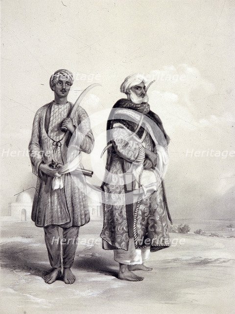 A Zemindar and a Puthan, 1844. Artist: Lowes Dickinson