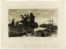 On the Schroon — Evening, 1880. Creator: Stephen Parrish.